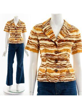 Wavy Watercolor Summer Blazer 80s Does 50s